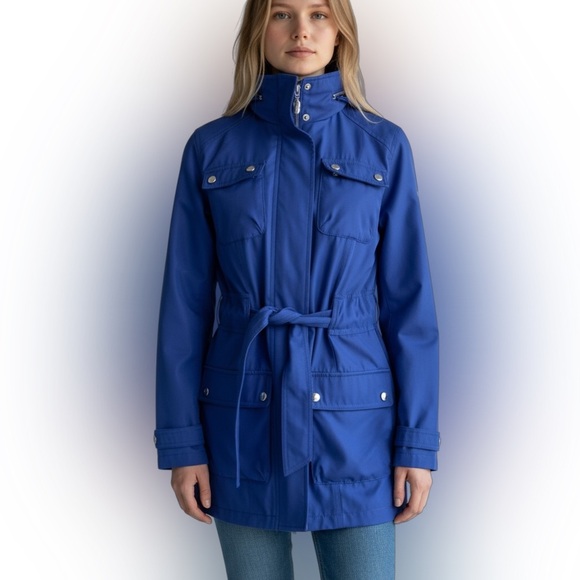 Liz Claiborne Light Hooded Jacket Blue - Picture 1 of 12